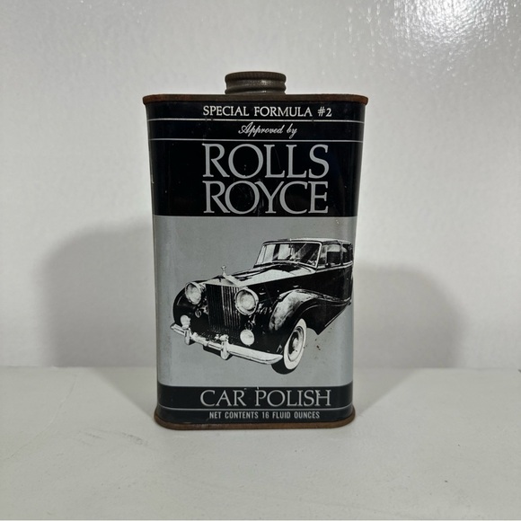 Vintage Rolls Royce Car Polish Can Empty Used Condition Garage Shop Display USA - Picture 1 of 7